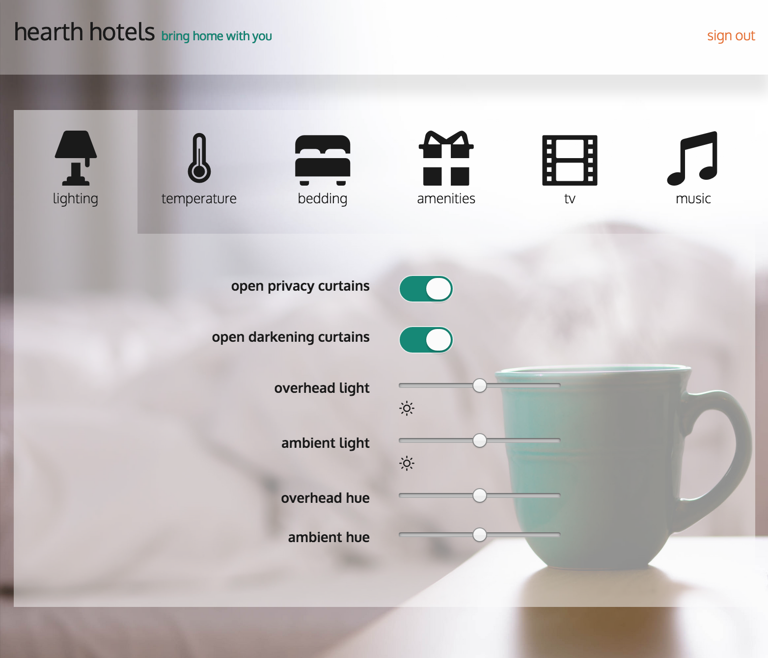 Sample of Smart Hotel App