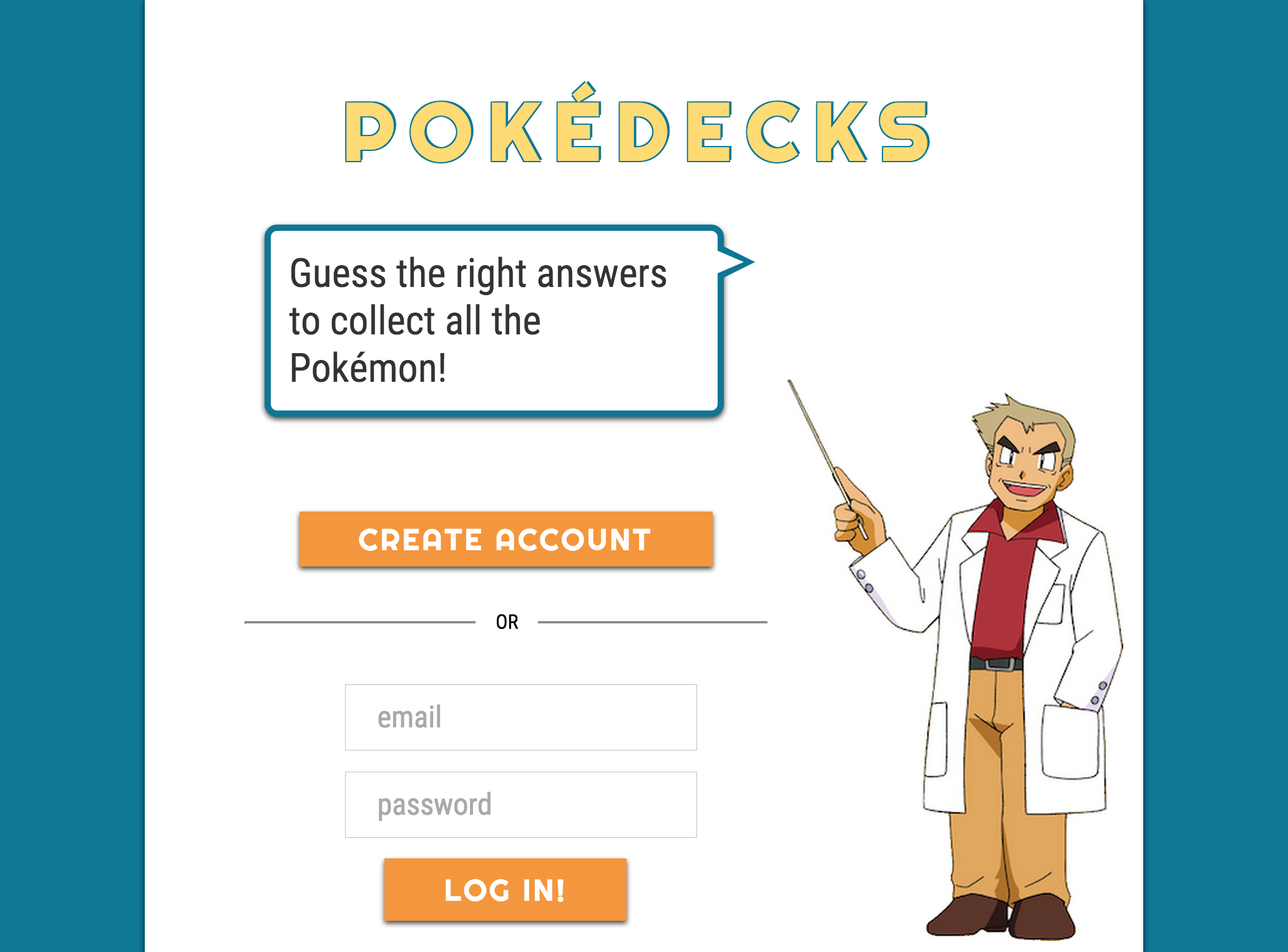 Sample of Pokédecks Flashcard Game