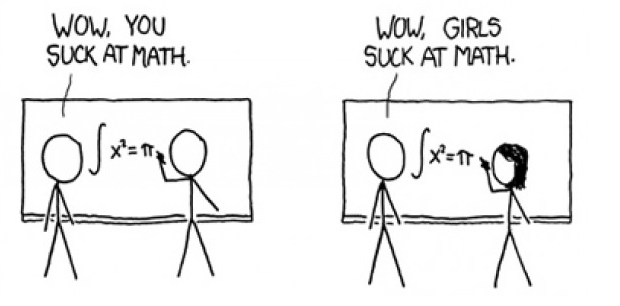 XKCD comic about girls stereotyped as bad at math